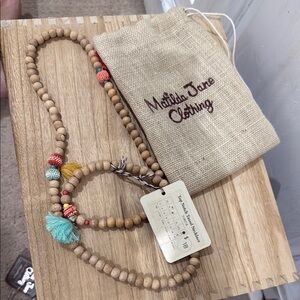 Matilda Jane Wooden Bead Necklace with Colorful Tassels